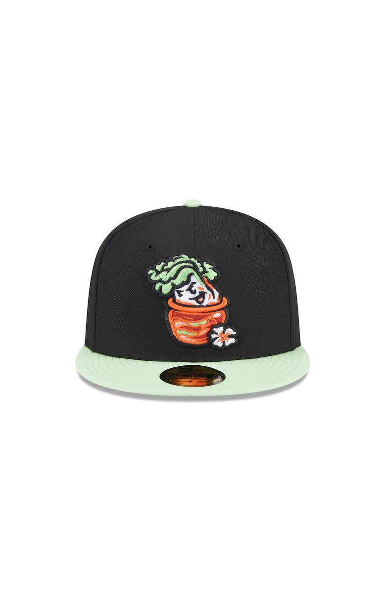 New Era Men's New Era Black Montgomery Biscuits Theme Nights 59FIFTY Fitted Hat, Alternate, color, Black