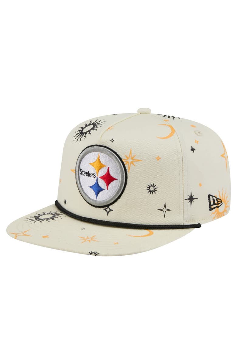 New Era Men's New Era Cream Pittsburgh Steelers Celestial Golfer Adjustable Hat, Main, color, 