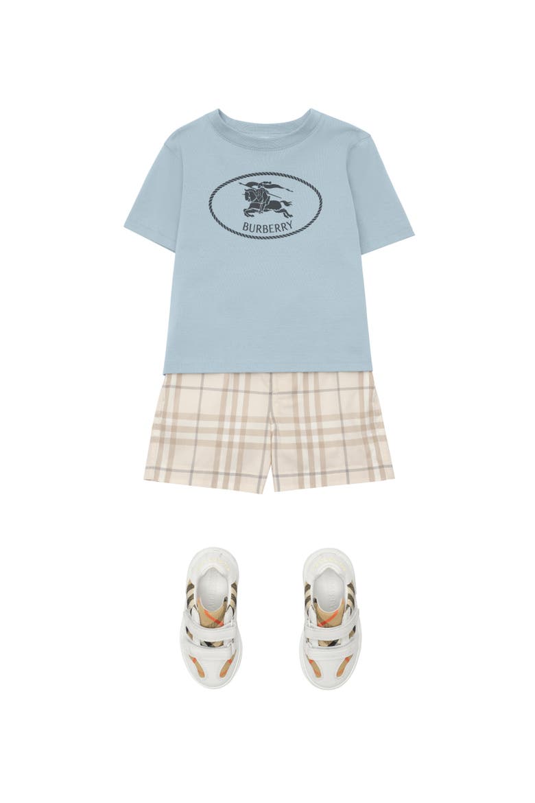 Knight Stamp Cotton T-shirt, Alternate, color, Misty blue
