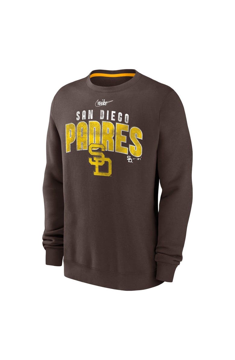 Nike Men's Nike  Brown San Diego Padres Cooperstown Collection Team Shout Out Pullover Sweatshirt, Alternate, color, Brown