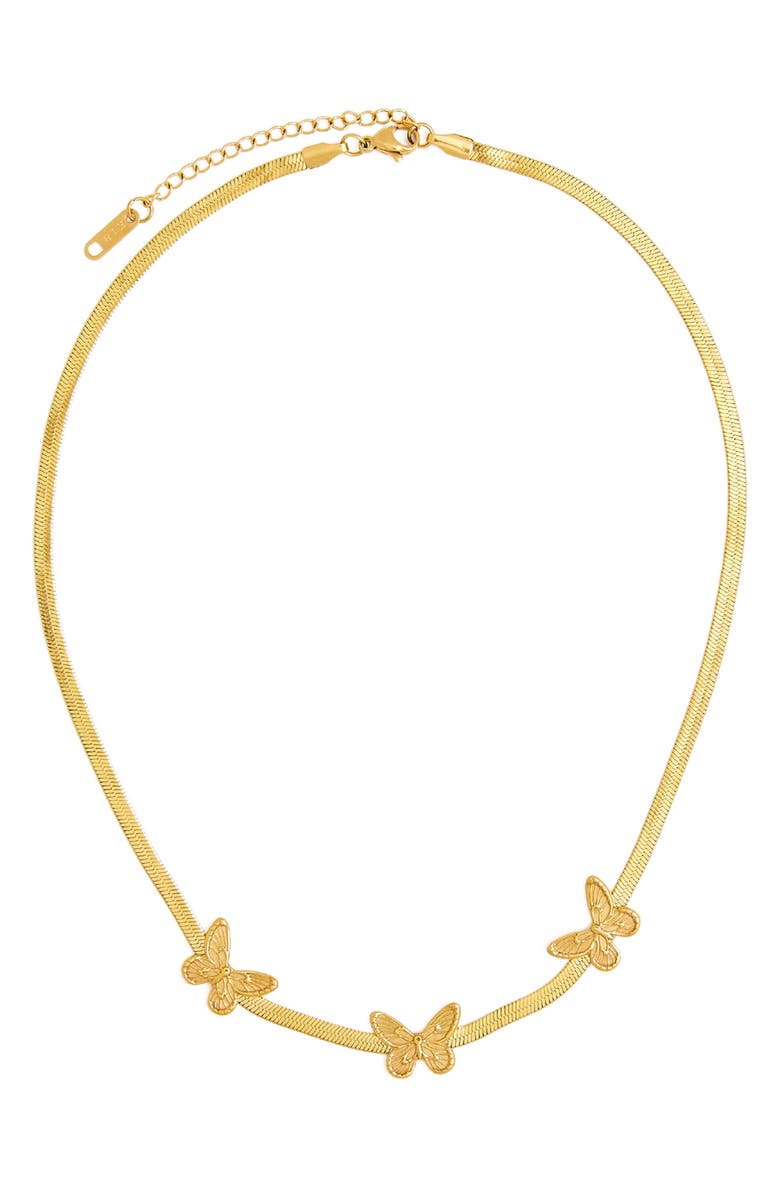 Petit Moments Emil Butterfly Charm Necklace, Main, color, Gold