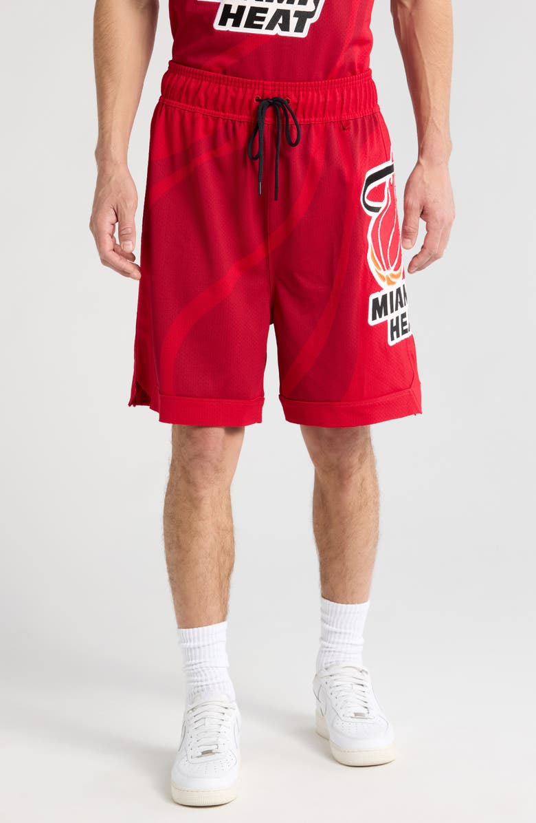 PURPLE BRAND x NBA Miami Heat Mesh Basketball Shorts, Main, color, 