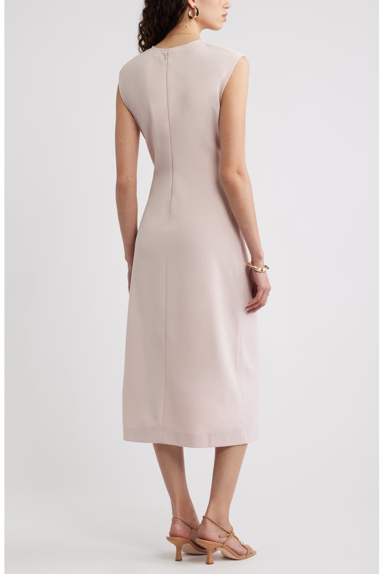 Twist Midi Dress, Alternate, color, PINK SEPIA