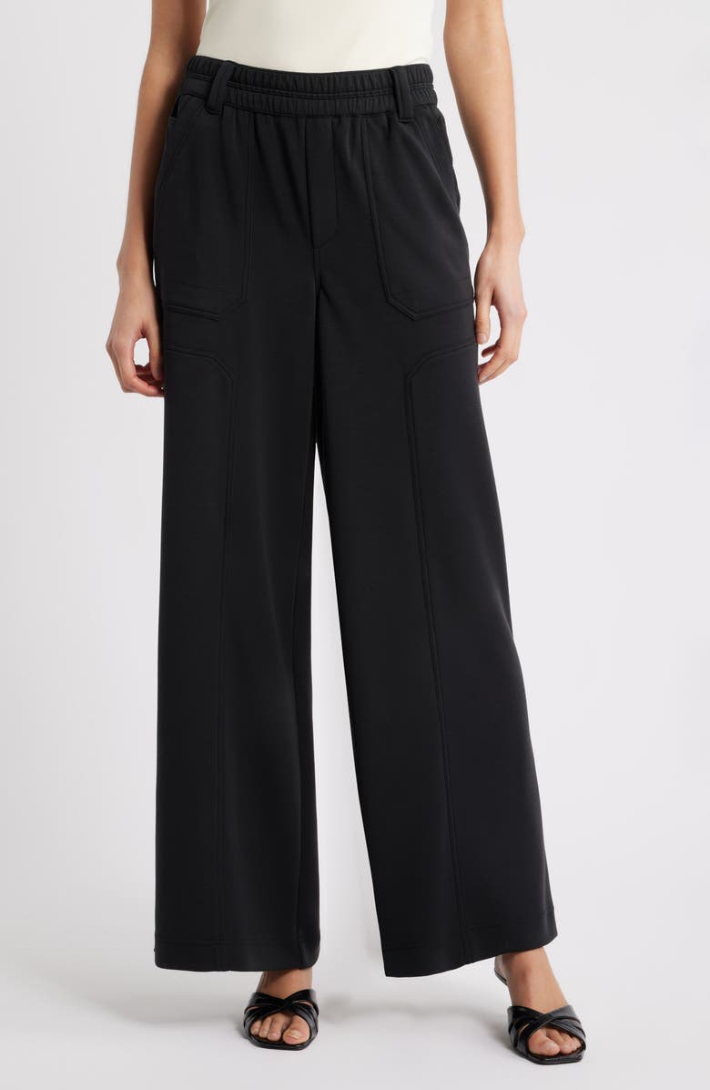 Wit & Wisdom Glider Skyrise Wide Leg Pants, Main, color, Vintage Black