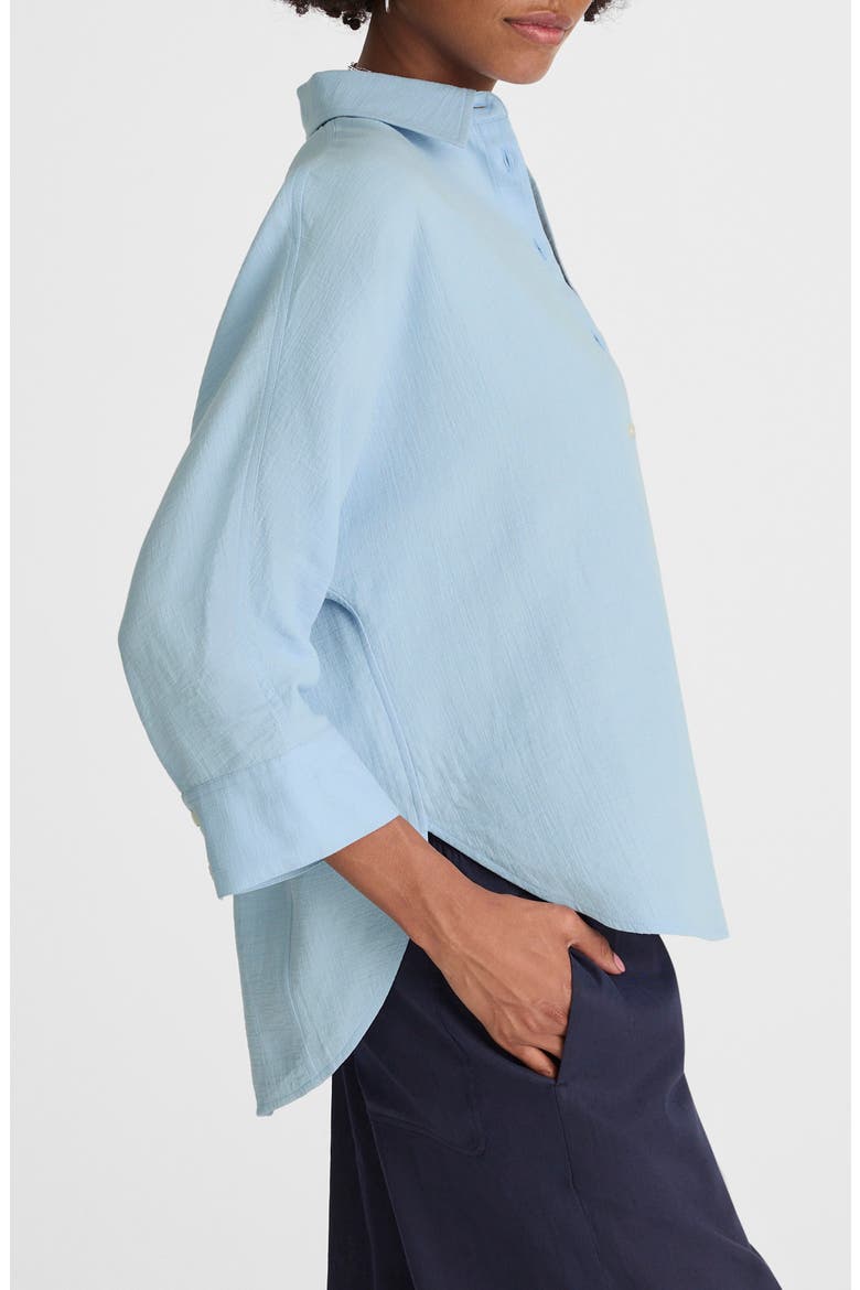 Cotton Double Gauze Oversize Shirt, Alternate, color, LIGHT POOL