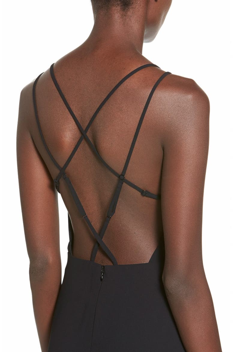 ASTR Cross Back Midi Dress, Alternate, color, BLACK
