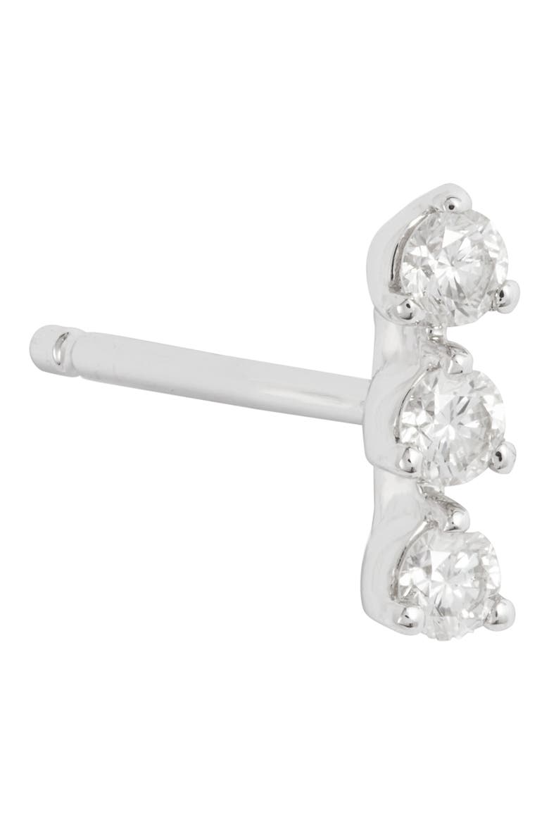Liora Triple Diamond Stud Earrings (Nordstrom Exclusive), Alternate, color, WHITE GOLD/ DIAMOND