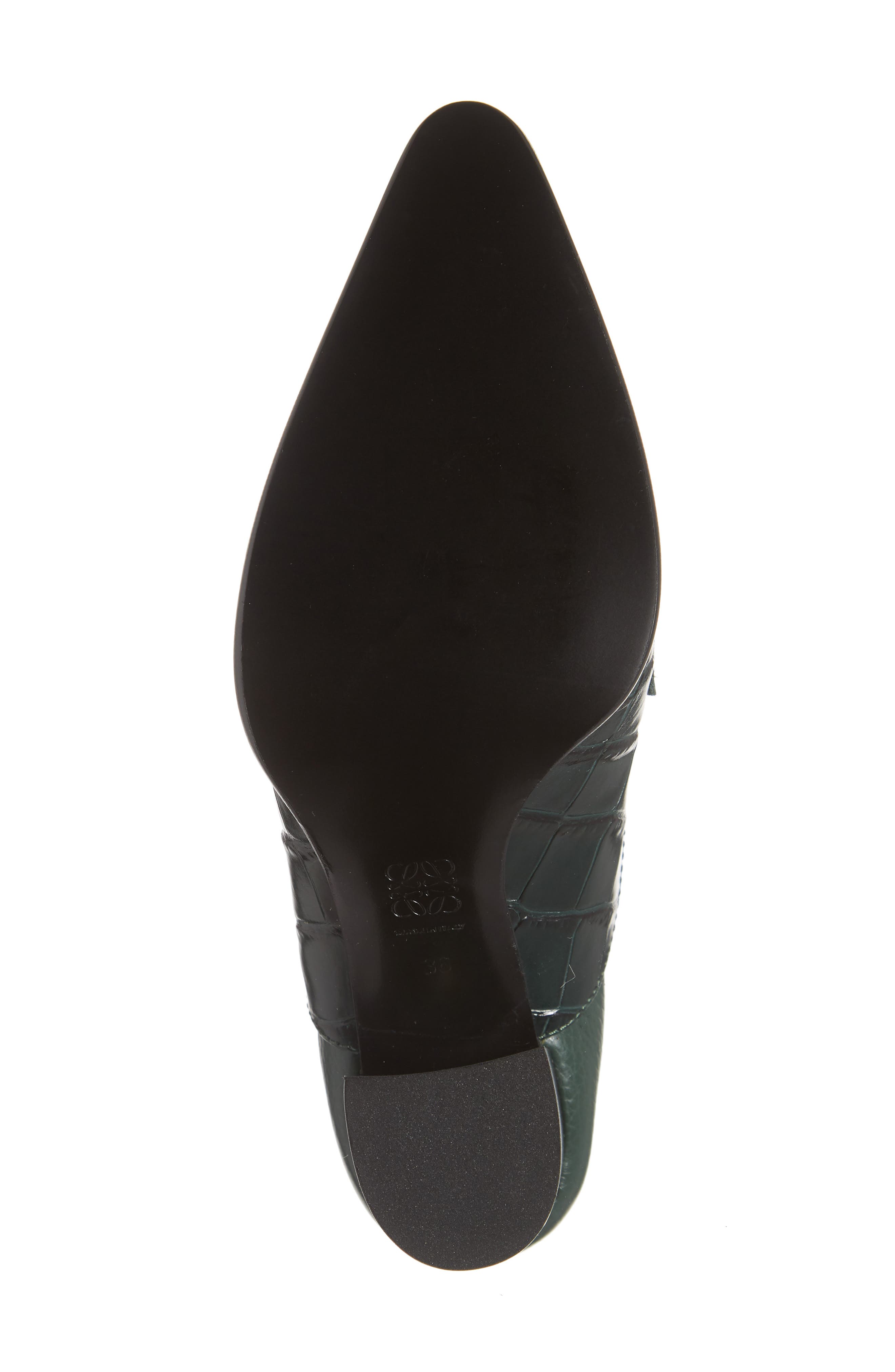 Croc Embossed Loafer Pump, Alternate, color, DARK GREEN