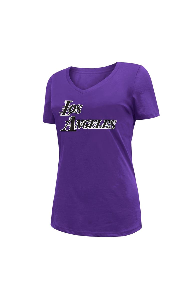 New Era Women's New Era Purple Los Angeles Lakers 2022/23 City Edition V-Neck T-Shirt, Alternate, color,