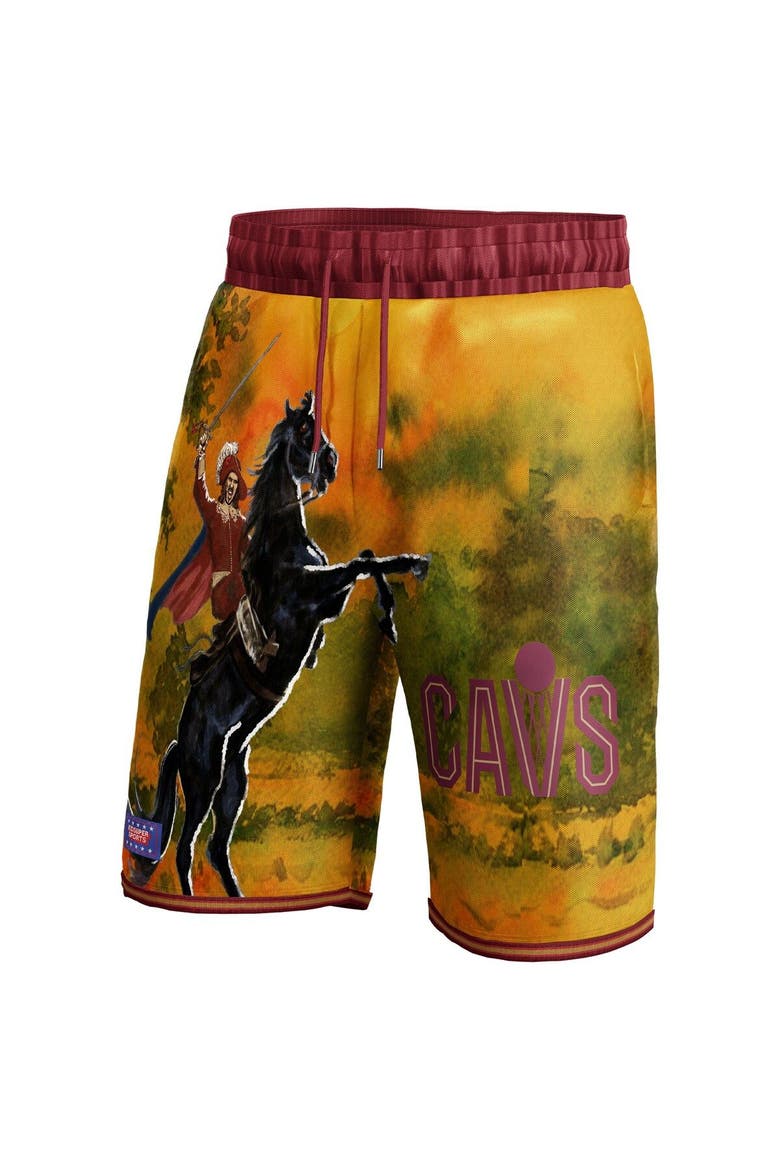 Unisex NBA & KidSuper Studios by Fanatics Wine Cleveland Cavaliers Hometown Shorts, Alternate, color, Yellow