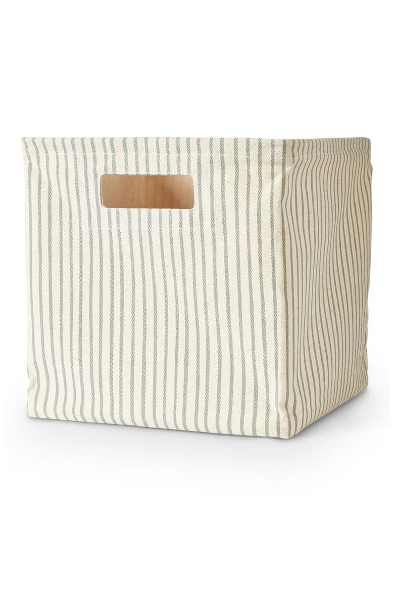 Stripes Away Medium Canvas Cube, Main, color, SEA