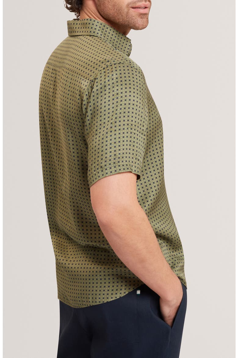 Allistr Check Short Sleeve Button-Up Shirt, Alternate, color, KHAKI