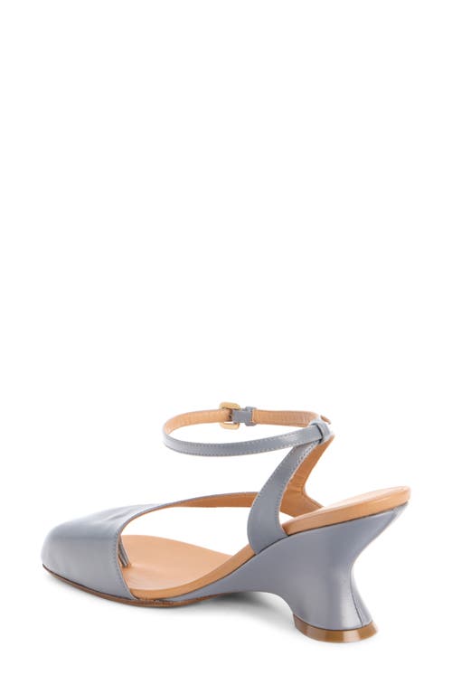 Dries Van Noten Dented Wedge Ankle Strap Sandal In Gray