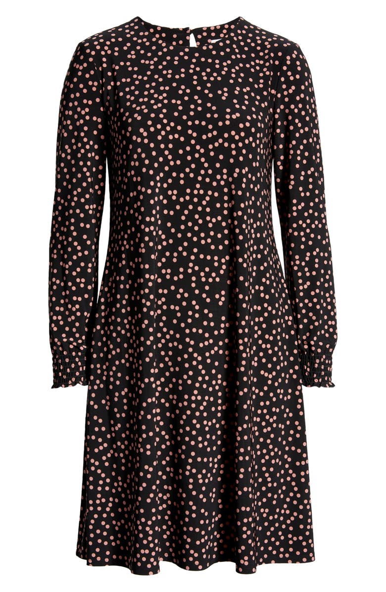 Anne Klein Scattered Dot Long Sleeve Knit Shift Dress, Alternate, color, 
