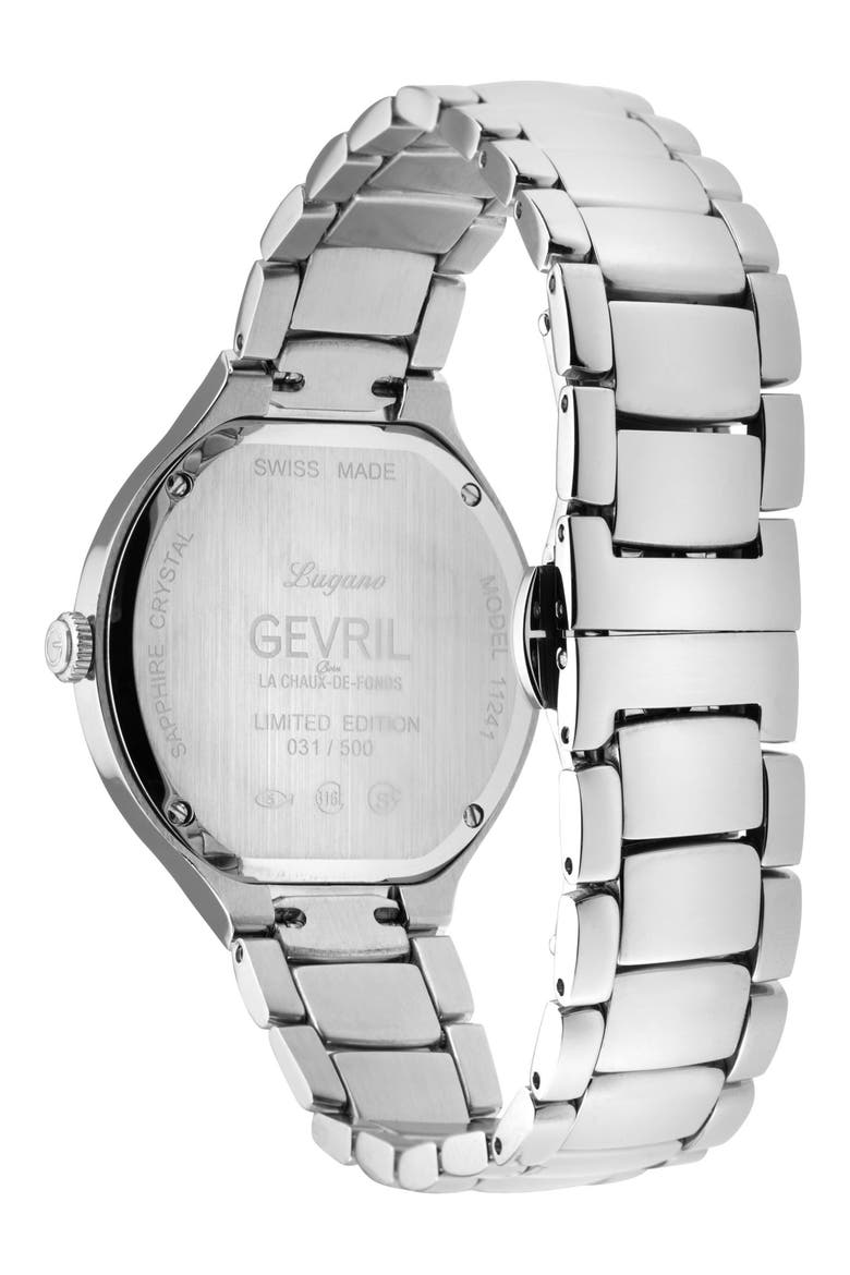 Lugano Diamond Bracelet Watch, 35mm, Alternate, color, SILVER