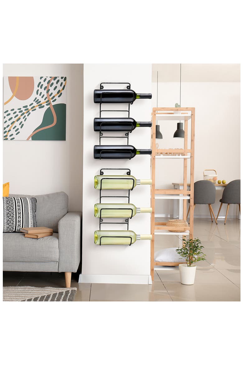 Set of 2 Wall Mount Towel Racks, Alternate, color, BLACK