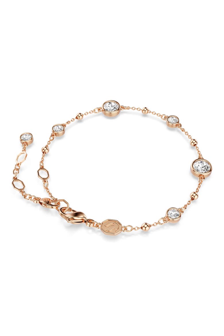 Imber Crystal Station Bracelet, Alternate, color, ROSE GOLD/ WHITE