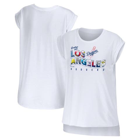 Women
s WEAR by Erin Andrews White Los Angeles Dodgers Greetings From T-Shirt