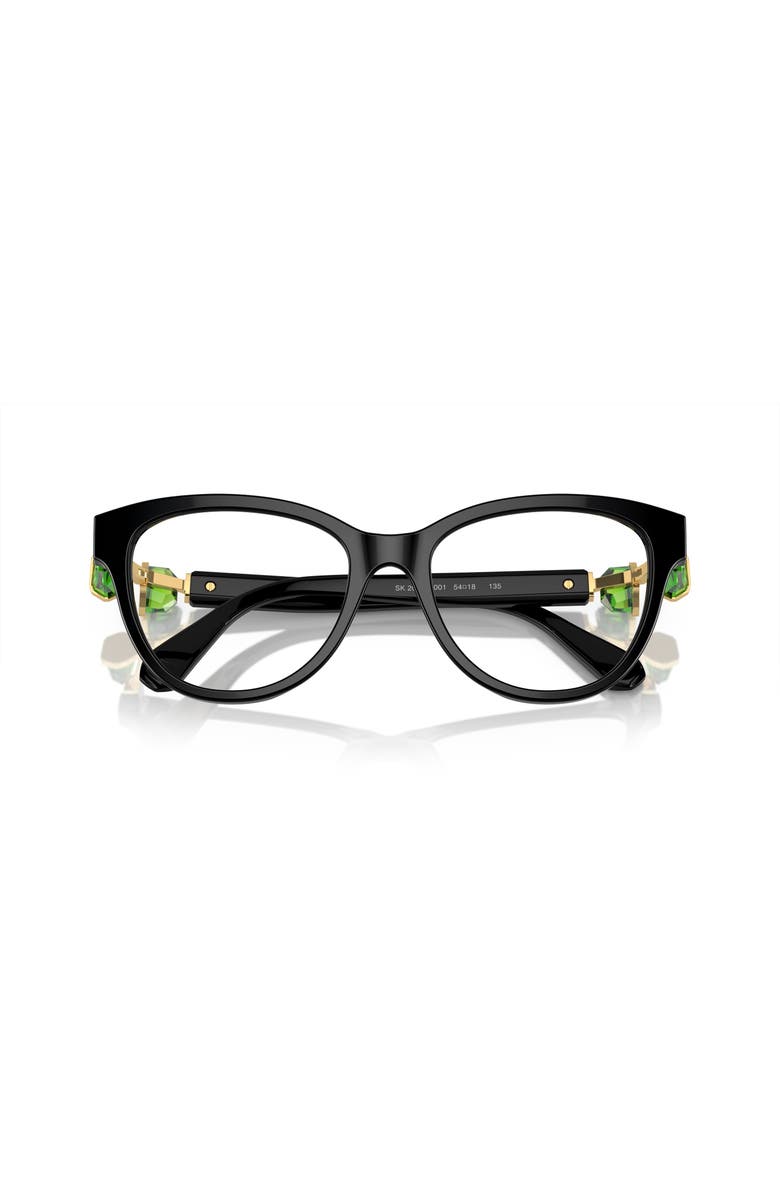 Swarovski 52mm Round optical glasses, Alternate, color, Black