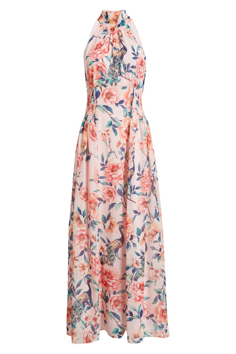Floral Print Sleeveless Maxi Dress, Alternate, color, BLUSH