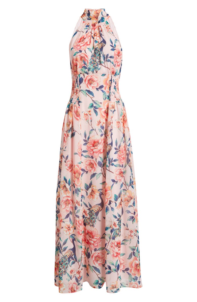 Eliza J Floral Print Sleeveless Maxi Dress, Alternate, color, Blush