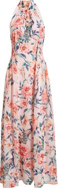 Eliza J Floral Print Sleeveless Maxi Dress