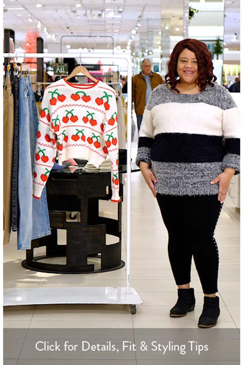 Cherry Crewneck Crop Sweater (Women) | Nordstrom