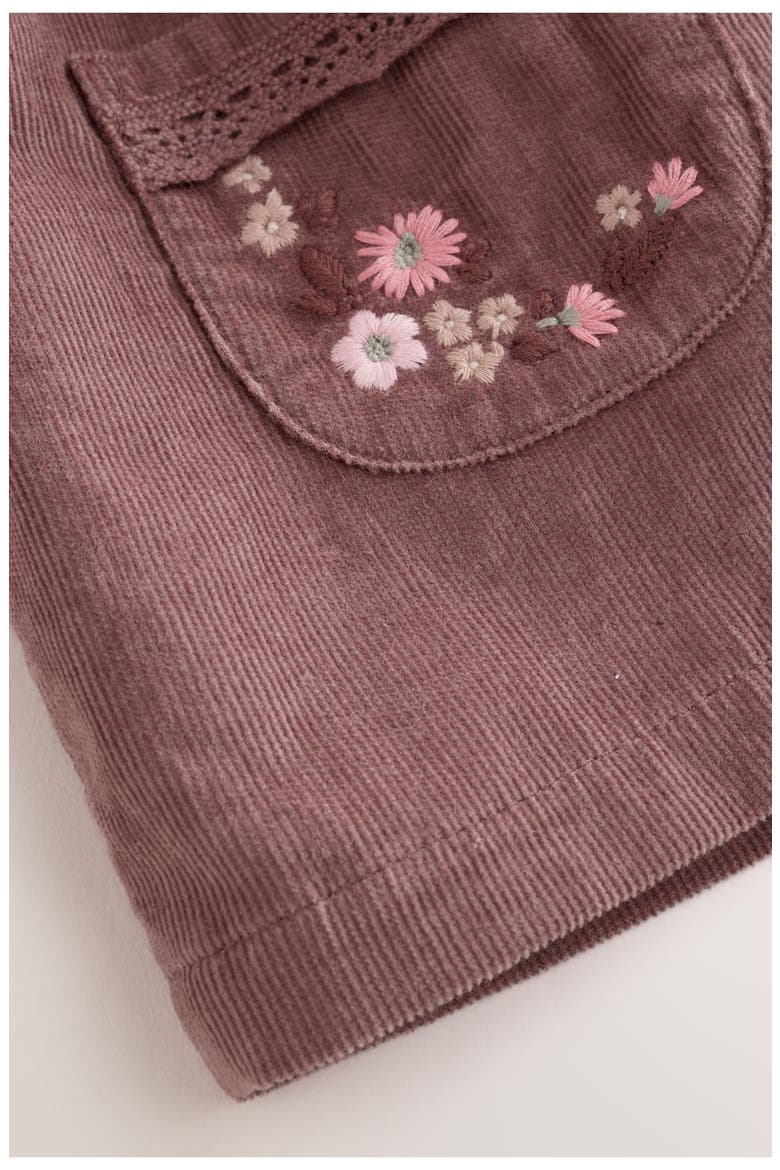 Kids' Embroidered Corduroy Pinafore Dress, Bodysuit & Tights Set, Alternate, color, PURPLE