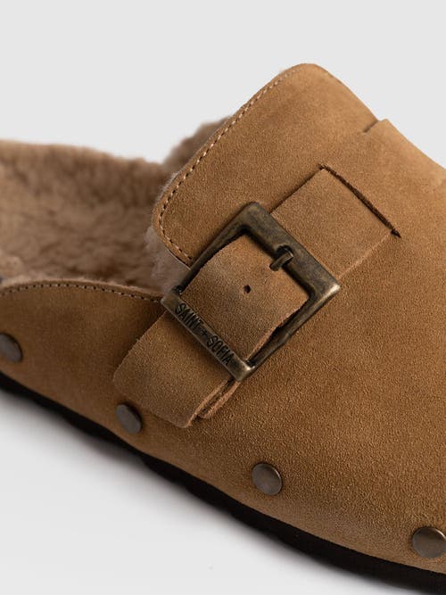 Saint + Sofia Studded Clogs In Brown