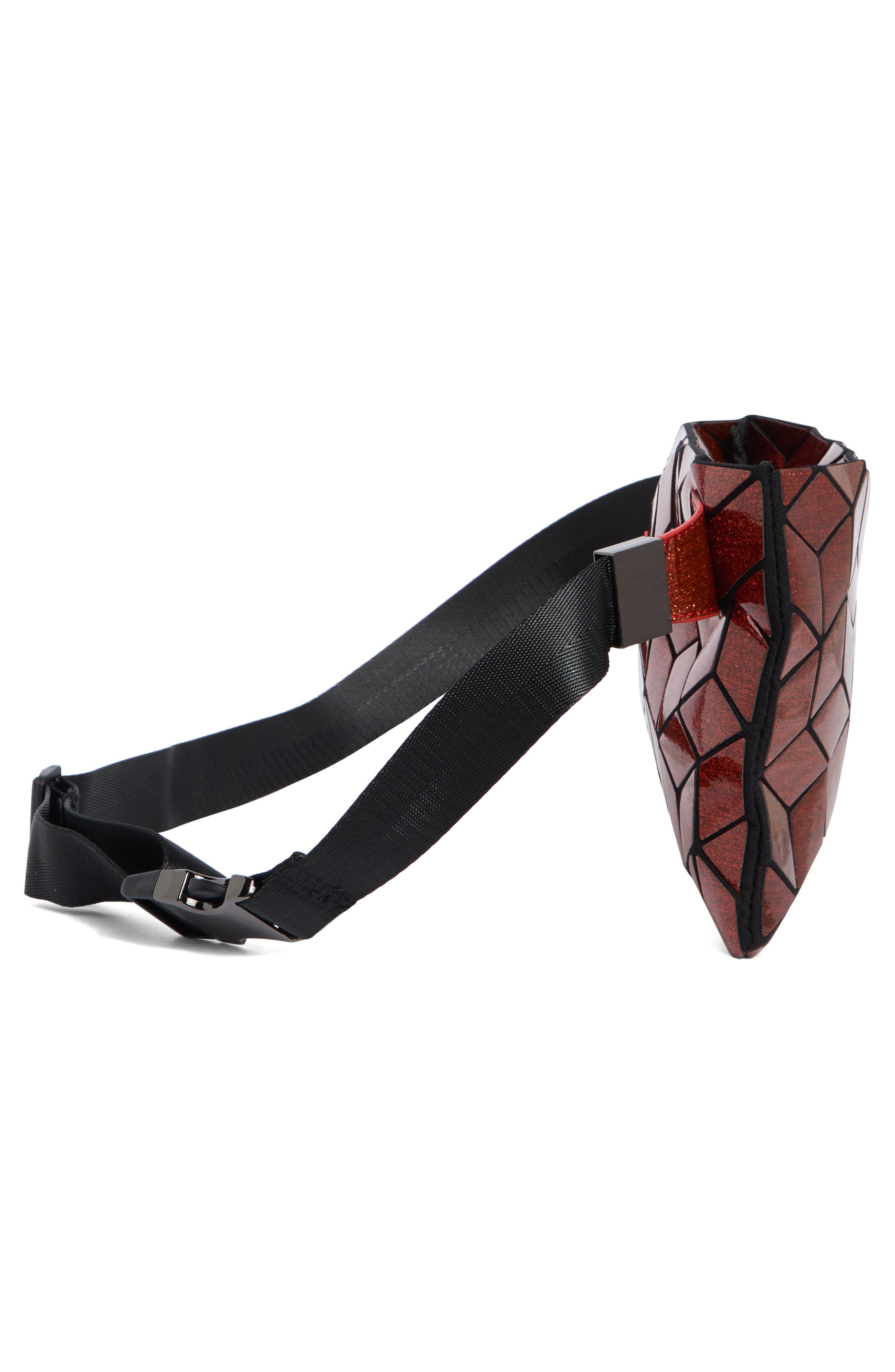 Glitter Geo Belt Bag, Alternate, color, RED GLITTER
