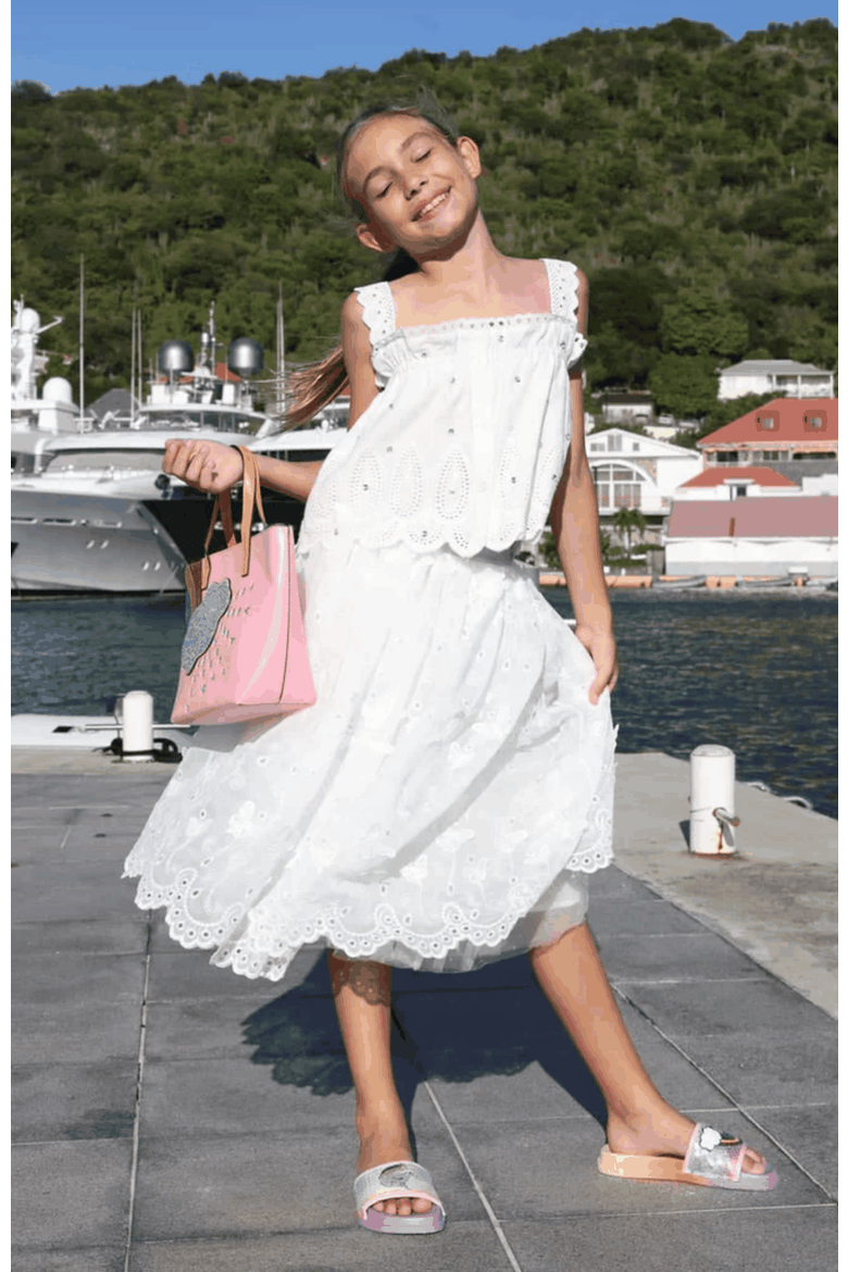 Butterfly Tulle Midi Skirt, Alternate, color, White