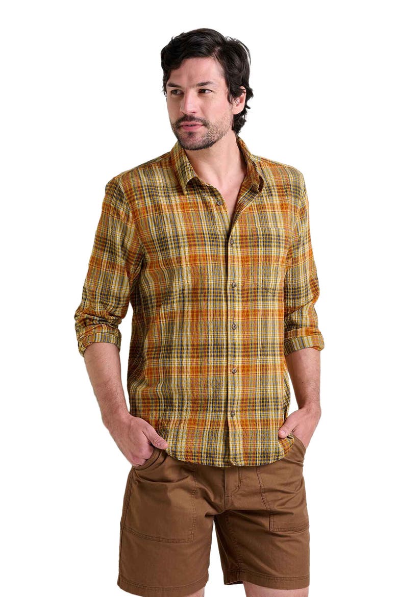 Men's Fletcher Long Sleeve Shirt, Main, color, Umber Plaid