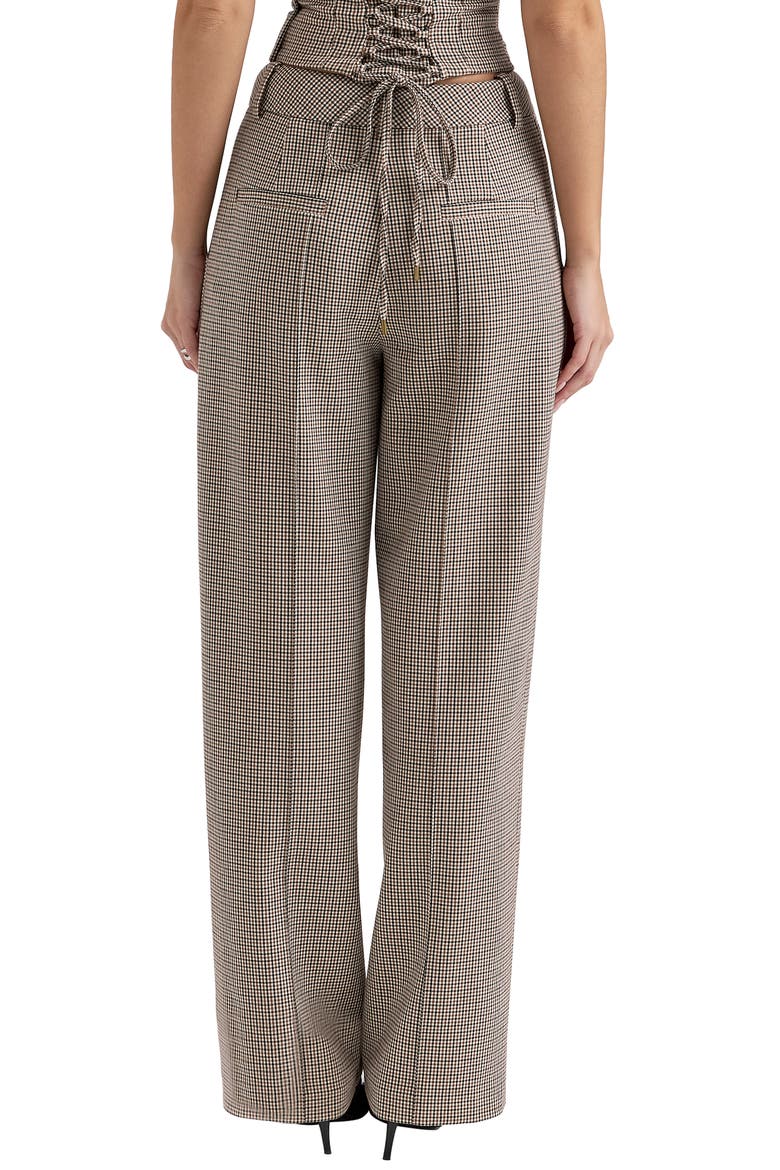 Hayden High Waist Wide Leg Trousers, Alternate, color, BEIGE CHECKED