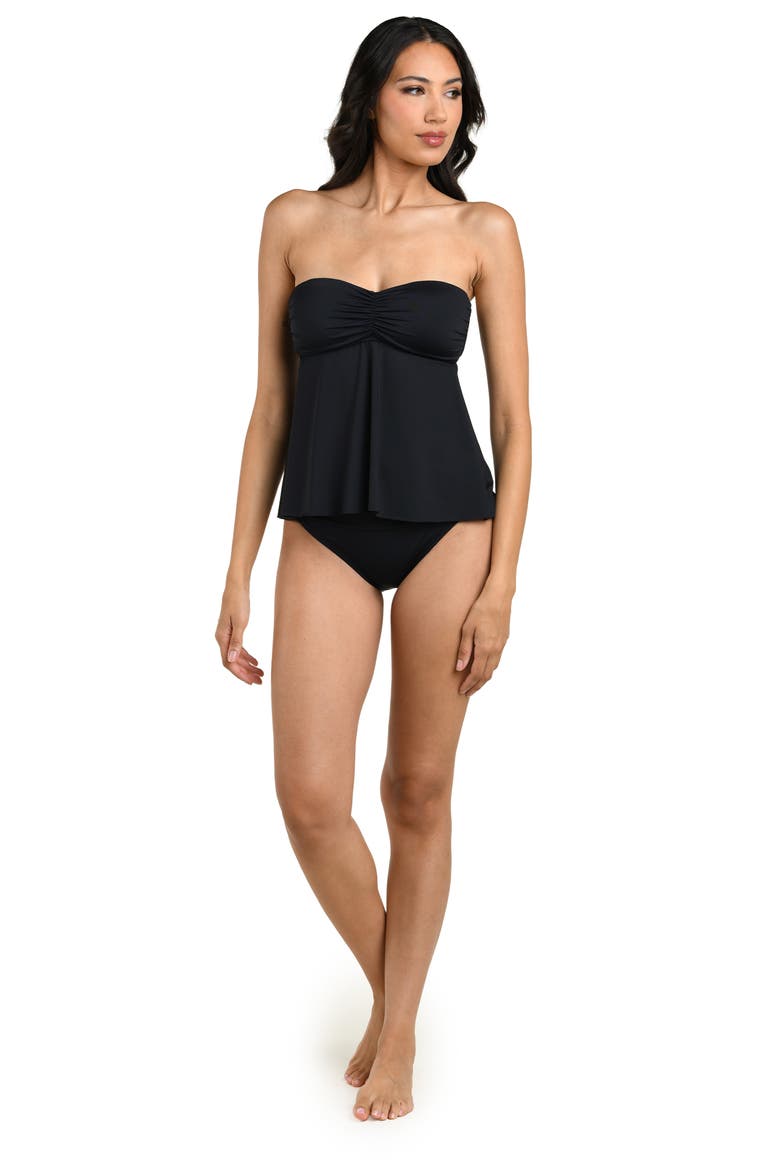 Island Flyaway Tankini Top, Alternate, color, BLACK