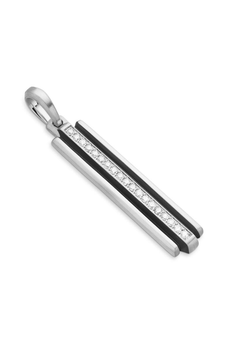 Deco Ingot Tag with Pavé Black Diamonds, Main, color, STERLING SILVER