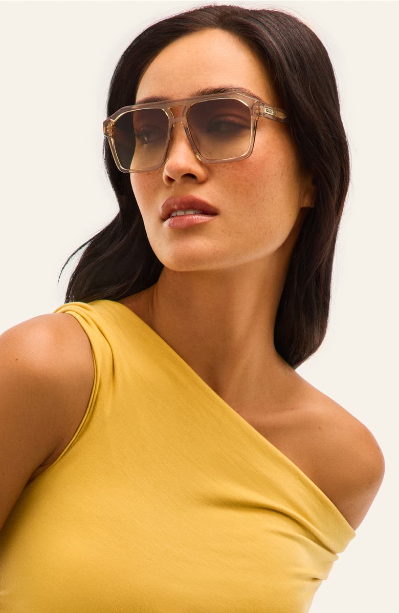 QUAY Soundcheck 48mm Gradient Aviator Sunglasses, Main, color,