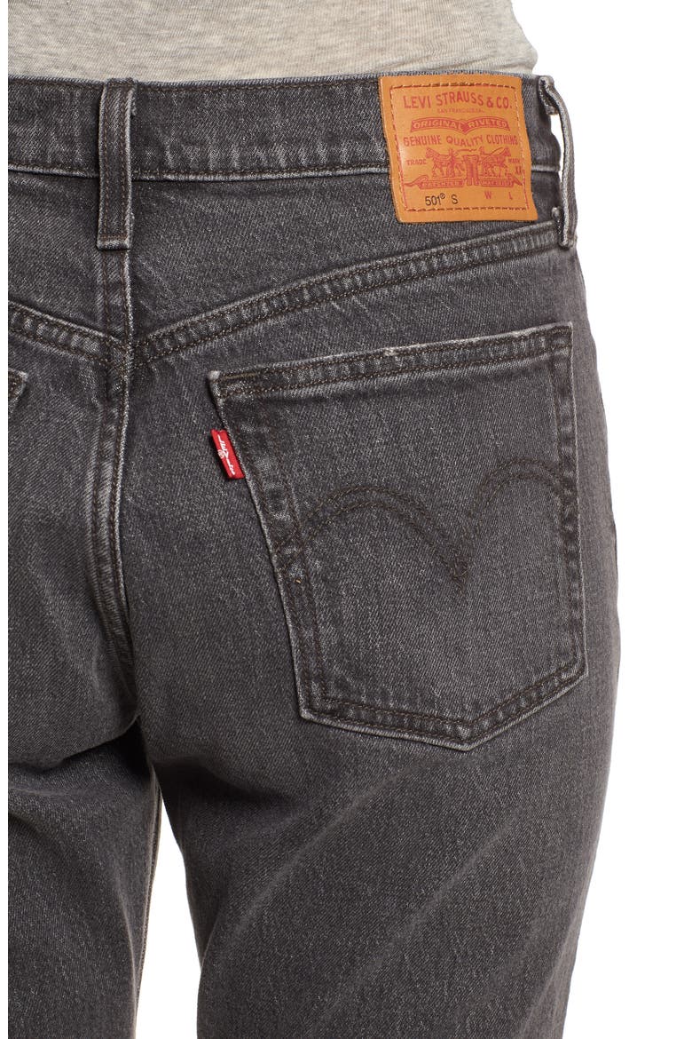 Levi's® 501® Ankle Slim Jeans, Alternate, color, COAL BLACK