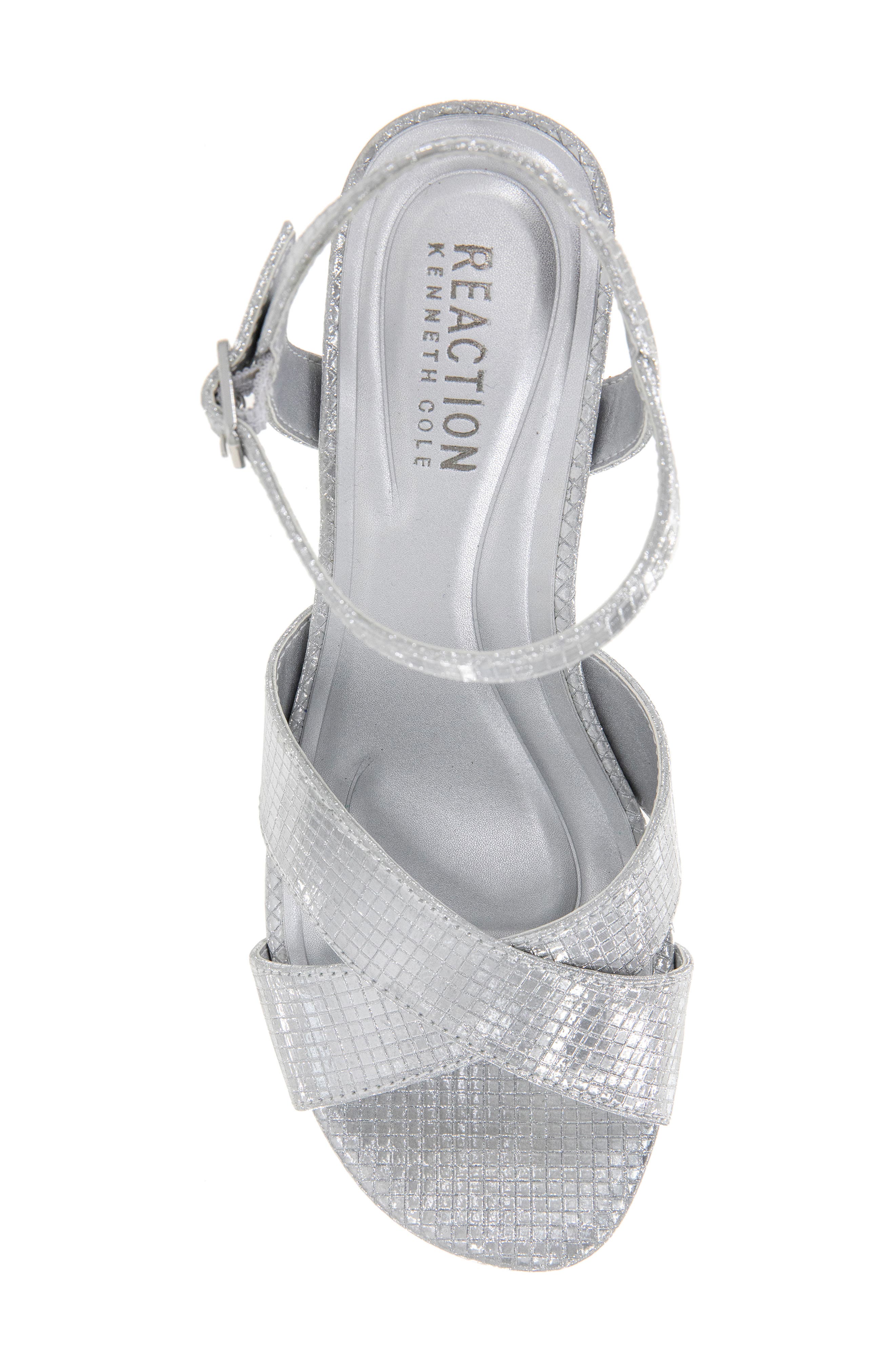 Reaction Kenneth Cole Reeva Platform Sandal, Alternate, color, Silver Grid Metallic
