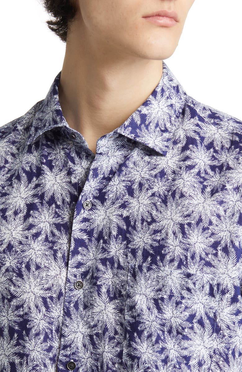 Peter Millar Key Cove Short Sleeve Linen Sport Shirt, Alternate, color, 