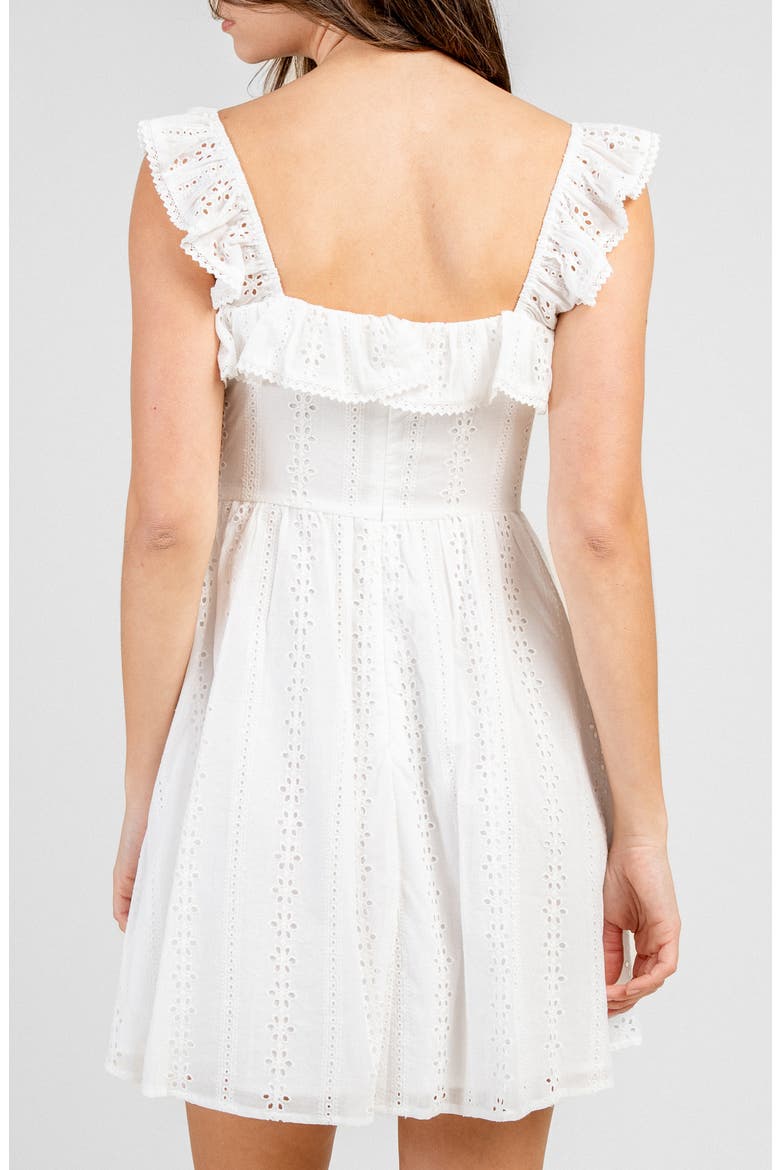 Eyelet Lawn Short Dress, Alternate, color, WHITE
