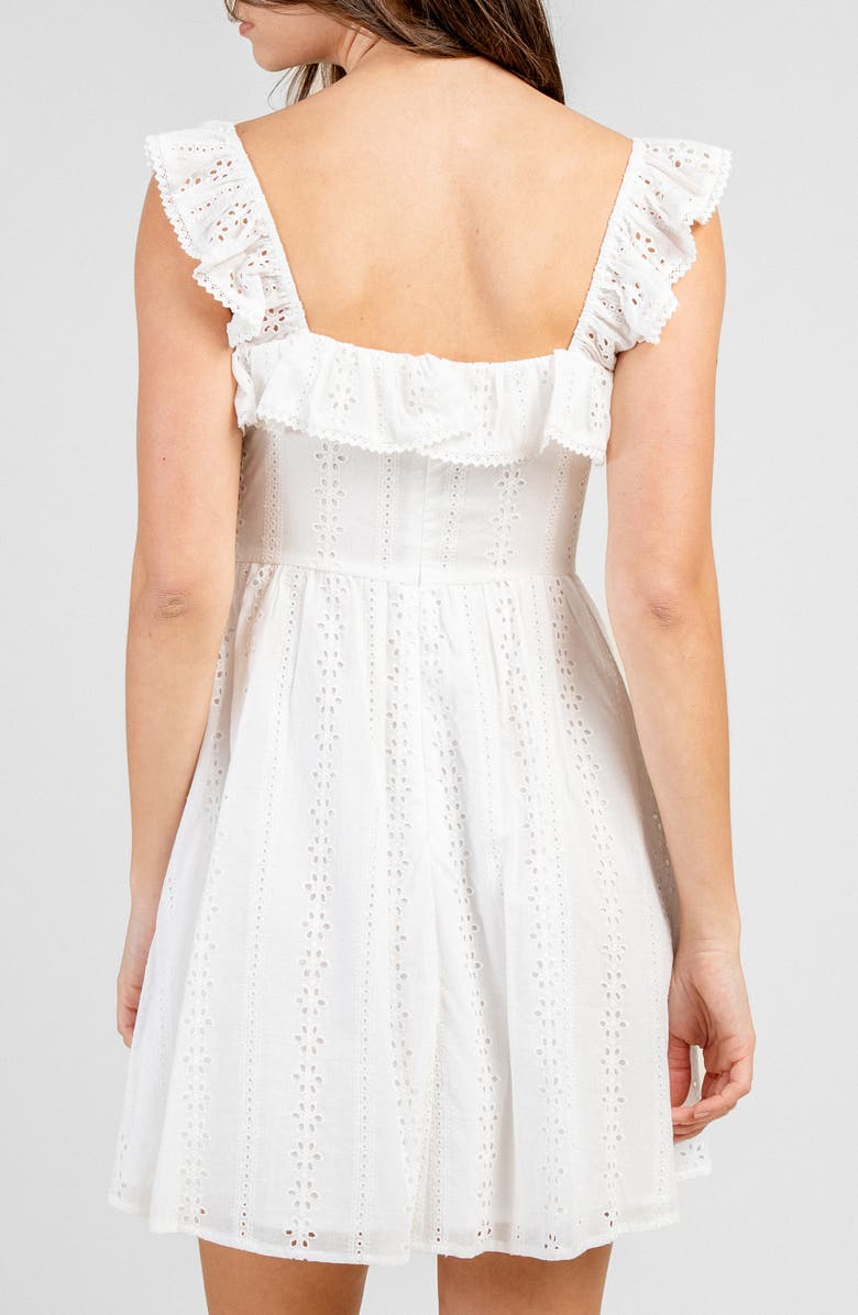 Beivy Eyelet Lawn Short Dress, Alternate, color, White