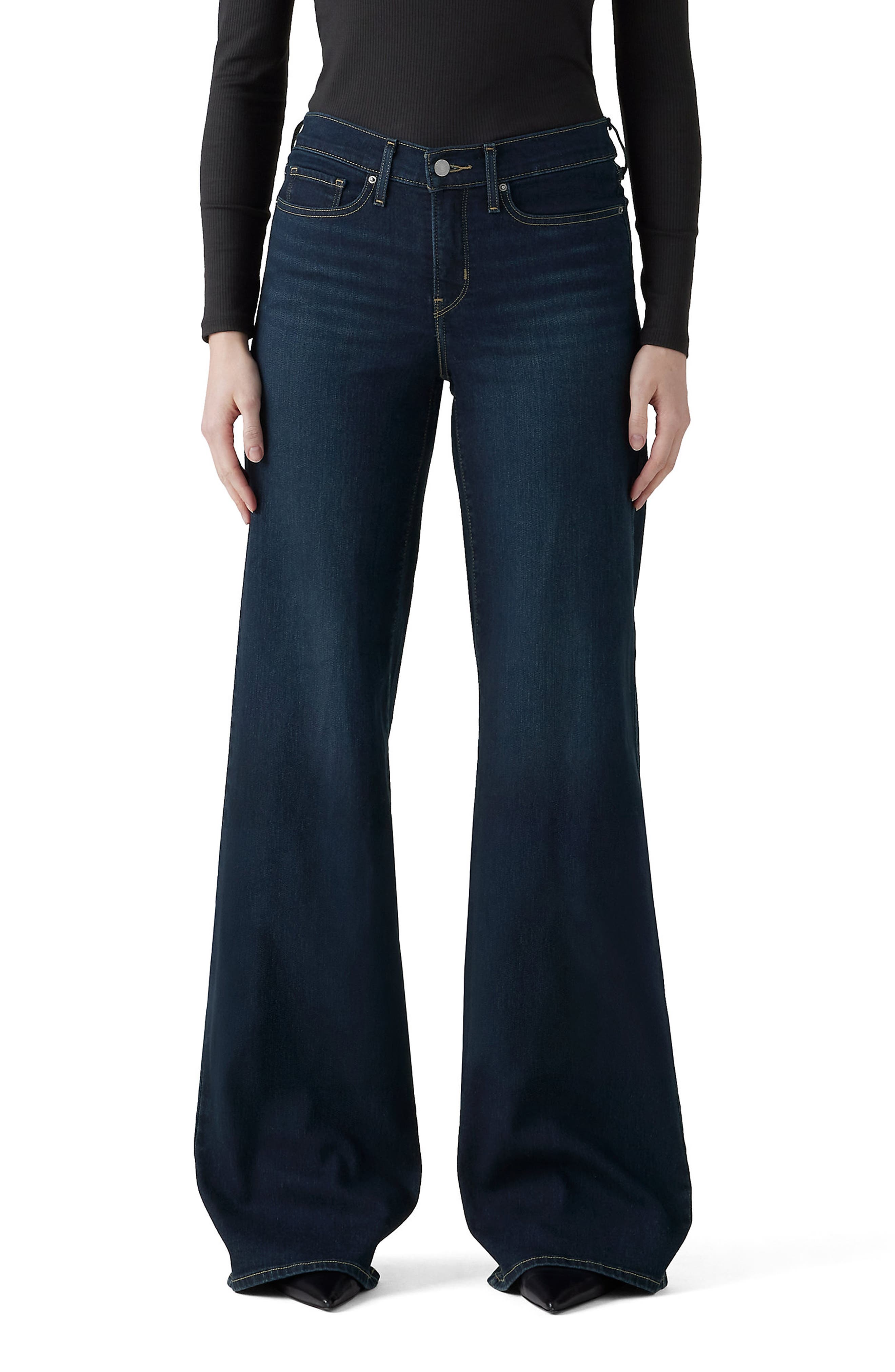 Levi's 318 Shaping Mid Rise Wide Leg Jeans