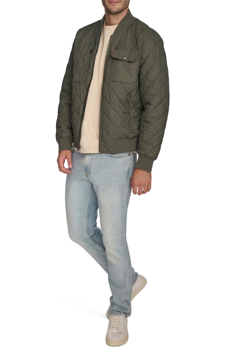 Levi's Quilted Nylon Bomber Jacket, Alternate, color, Sage Green