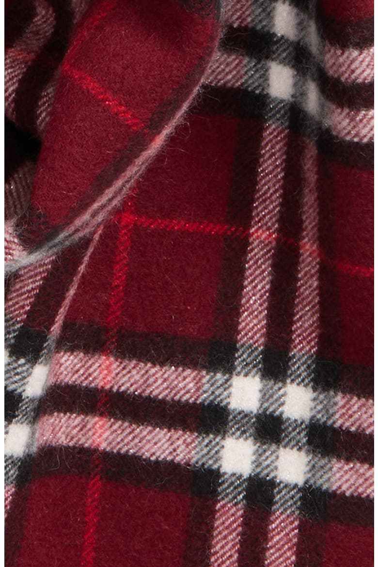 Check Cashmere Scarf, Alternate, color, OXBLOOD RED