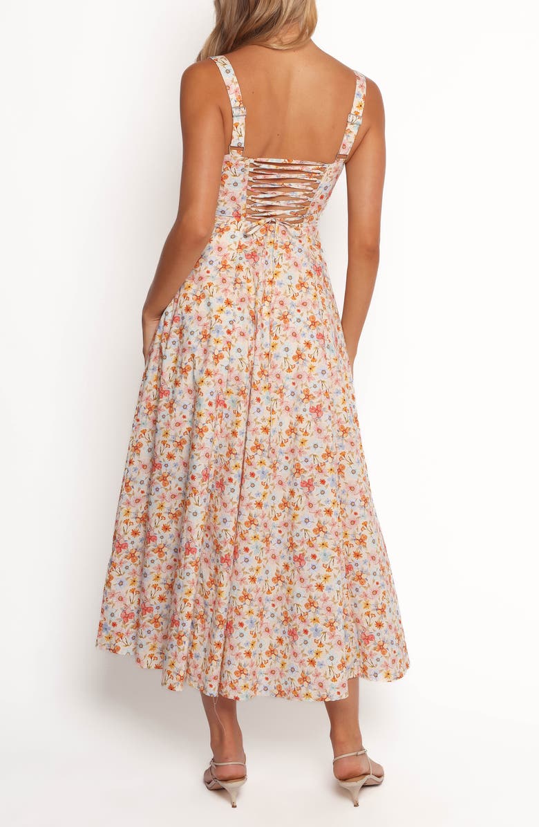 Petal & Pup Wisteria Floral Sleeveless Midi Dress, Alternate, color, Orange