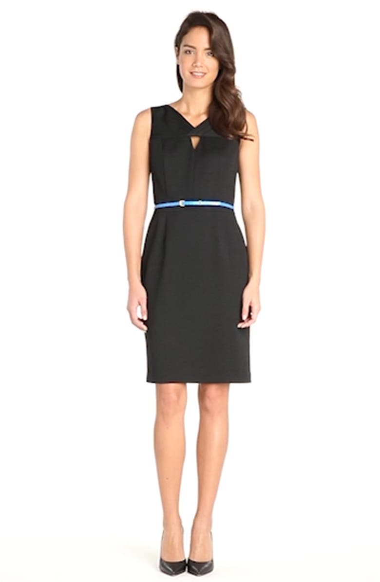 Ellen Tracy Cutout Textured Sheath Dress, Alternate, color, 