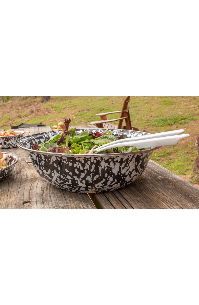 Golden Rabbit Enamelware Serving Bowl, Alternate, color, 