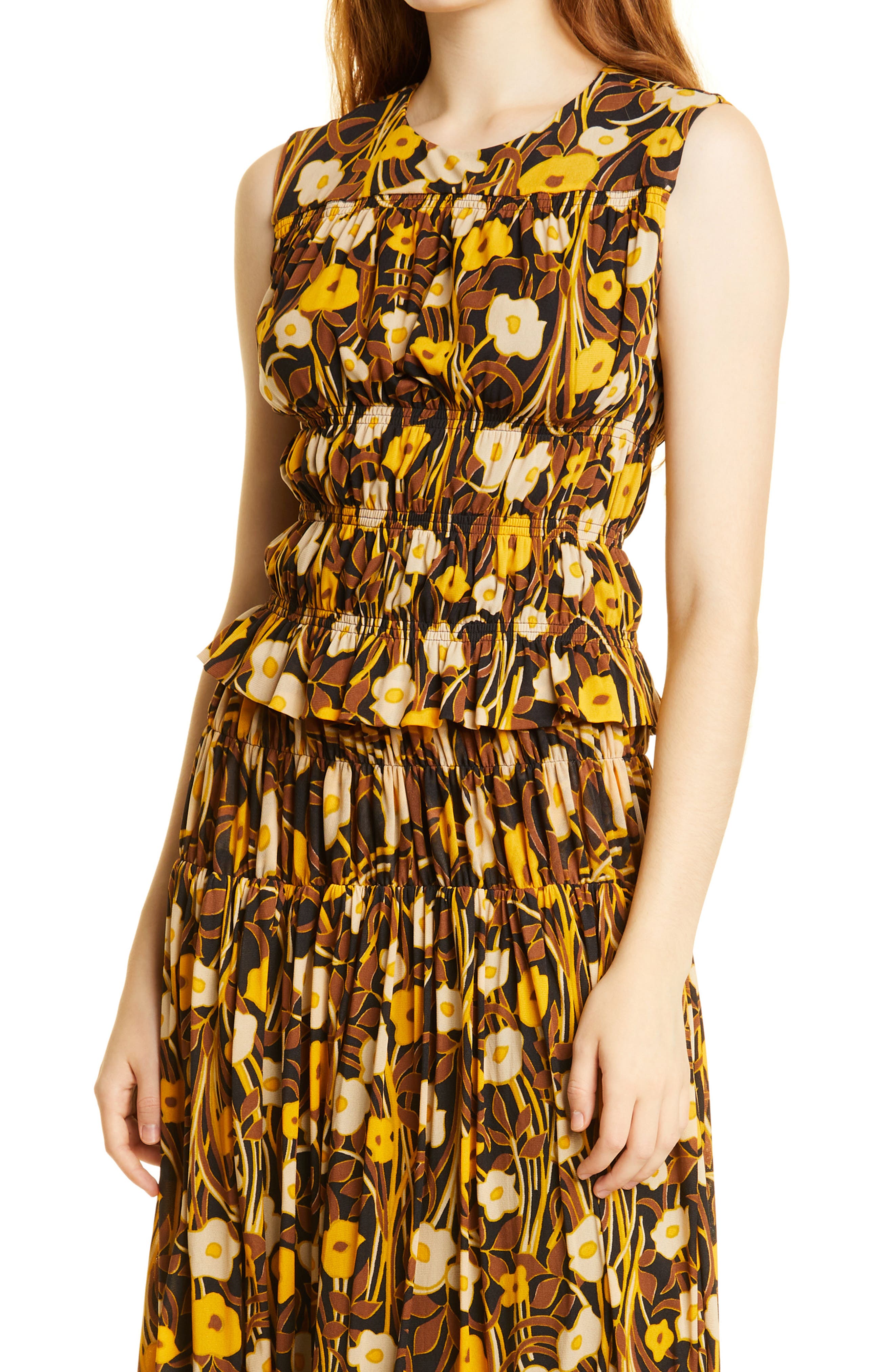 Rebecca Taylor Floral Mesh Sleeveless Top