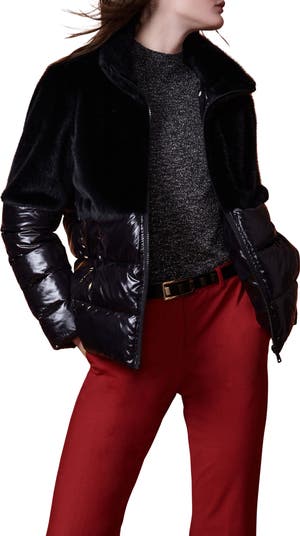 Bernardo Black Faux Leather Jacket shops with Adjustable Waist