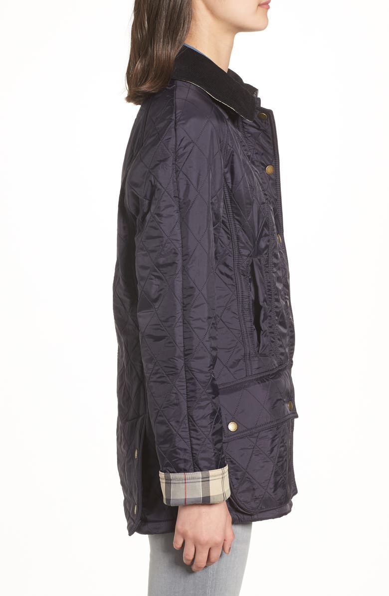 Barbour Beadnell Quilted Jacket, Alternate, color, Navy/Navy